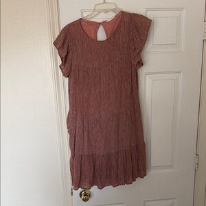 Altar’d State Elegant Pink Ruffle Sleeve Dress